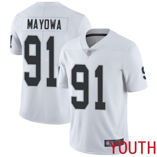 Oakland Raiders Limited White Youth Benson Mayowa Road Jersey NFL Football #91 Vapor Untouchable Jersey->youth nfl jersey->Youth Jersey